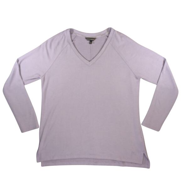 Banana Republic Purple V Neck Sweater L Long Sleeve Lightweight Knit Pullover - Picture 1 of 14